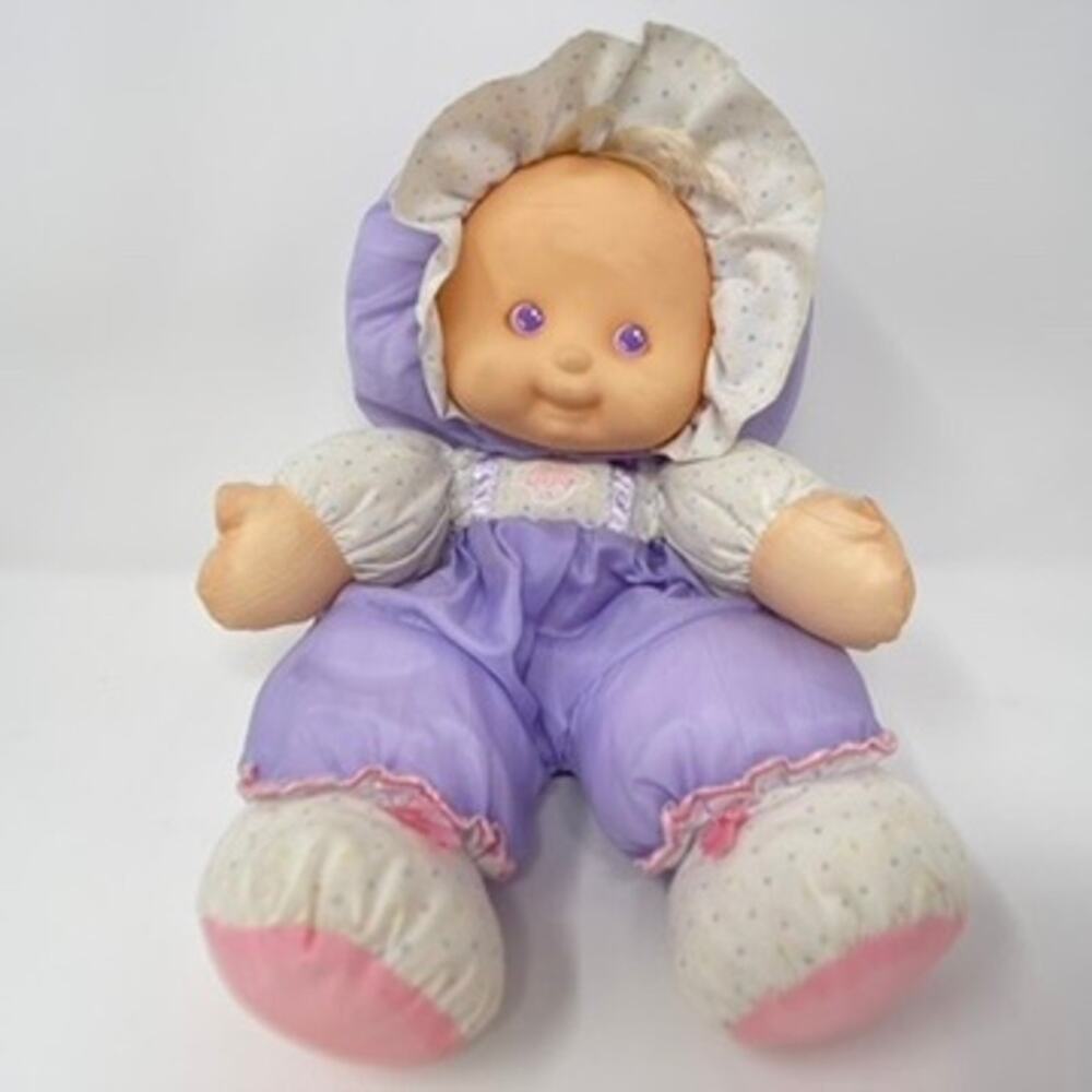 Puffalump Kids Baby Heidi Purple Polka Dots Blonde Vintage 1990 Fisher Price